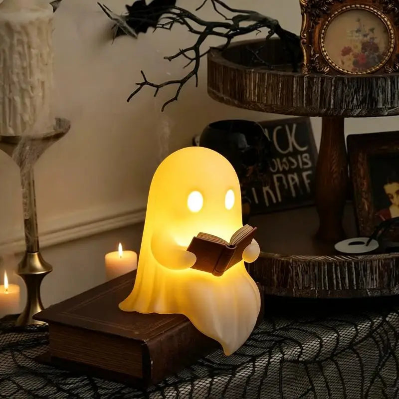 Ghost Reading Book Tabletop Halloween Lamp