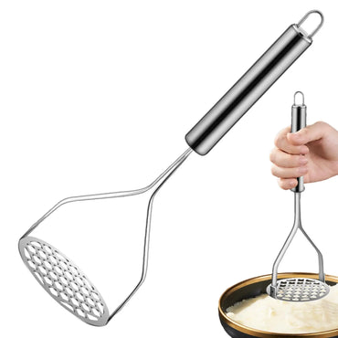 Stainless Steel Potato Masher & Ricer – Manual Garlic and Vegetable Masher, Handheld Kitchen Tool