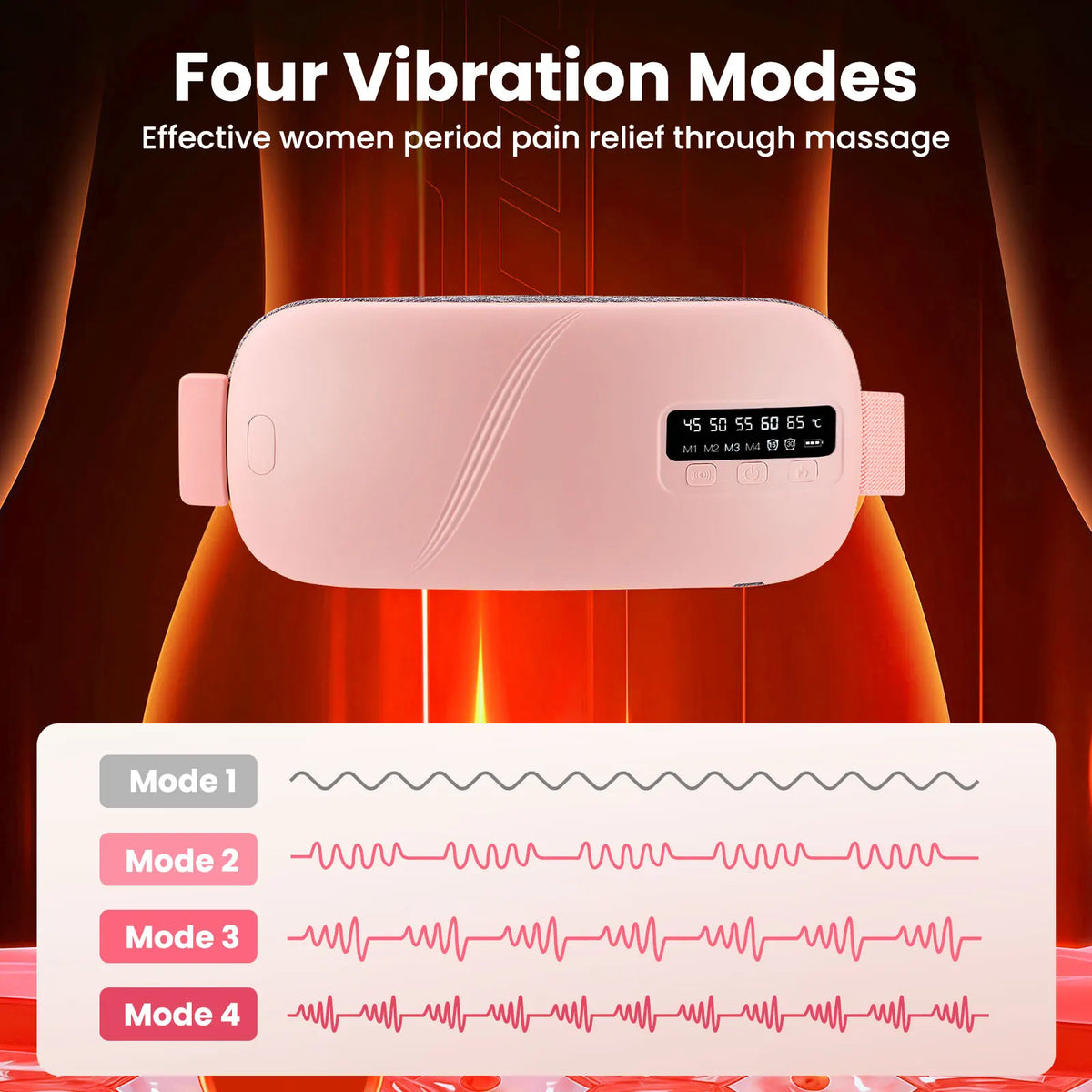 AFDEAL Menstrual Heating Pad & Vibration Massage Belt – Cordless Period Pain Relief Wrap for Women