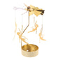 Gold Metal Rotating Tealight Candle Holder - Tabletop Spinner for Wedding Christmas Dinner Party Decoration Gift