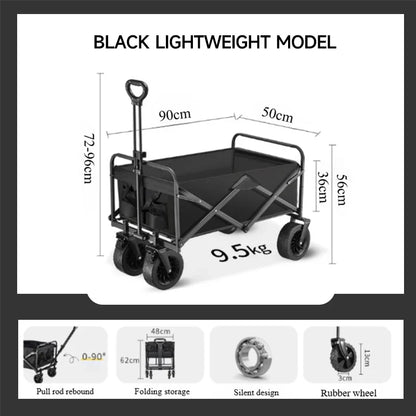 Camping Cart Foldable Trolley Outdoor Picnic Portable Hand-Pull Cart