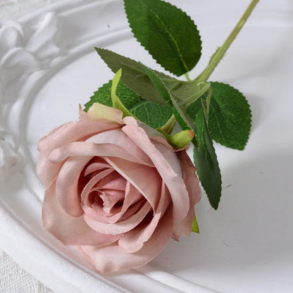 Artificial Silk Rose - Single Stem, 55 cm, 13 Colors, Realistic Foam Petals for Weddings, Home Decor & Gifting