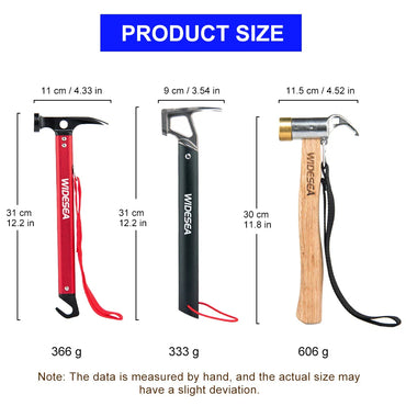 Camping Hammer Stainless Steel & Copper Tent Peg Mallet with Stake Puller for Hiking & Mountaineering