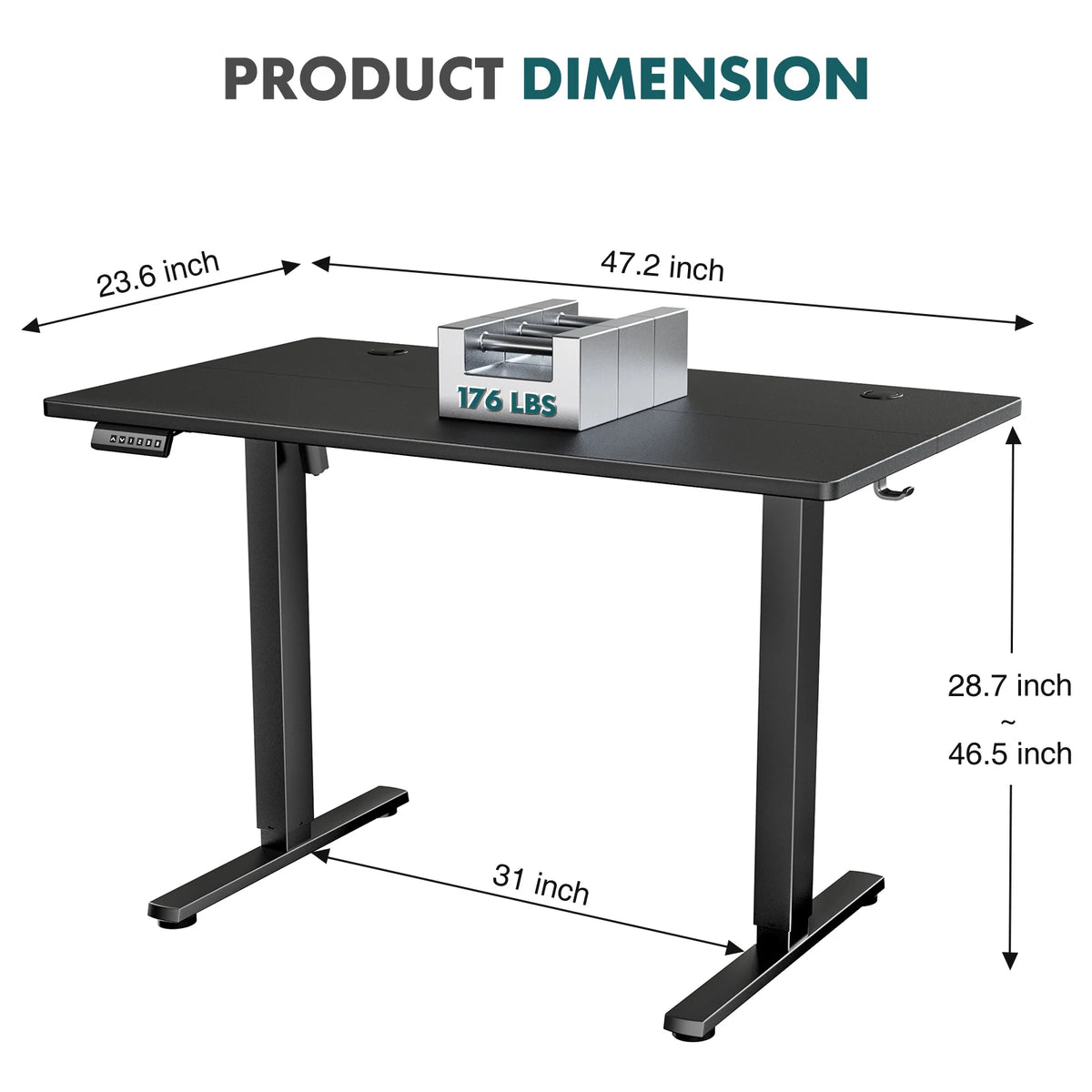 JHK Electric Adjustable Height Standing Computer Desk Ergonomic Sit Stand Up Down Computer Table Workstation For Home Office
