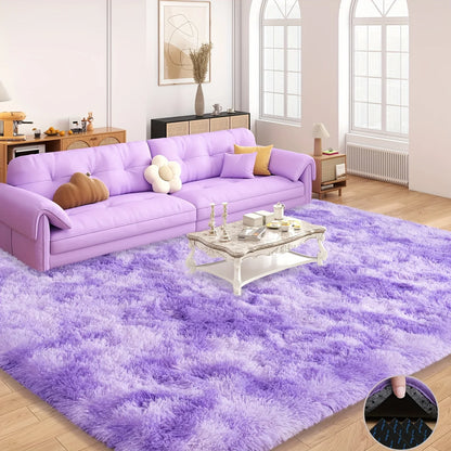 VIKAMA Silky Dream Purple Carpet High-end Carpet For Live Room  Girls Bedroom Carpet Bedside Rugs Warm Washable Carpet Home Deco