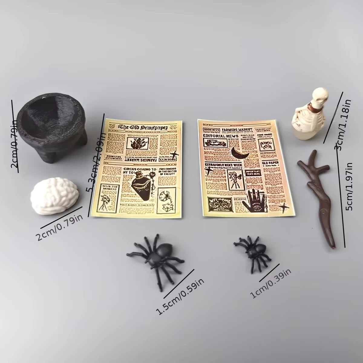 Miniature Halloween Skeleton Dollhouse Decoration Set