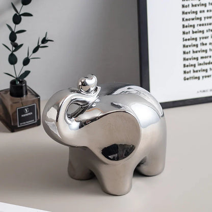 Cartoon Elephant Figurine Boho Home Decor Ornament Living Room  Wine Cabinet DesktopTV cabinet Home