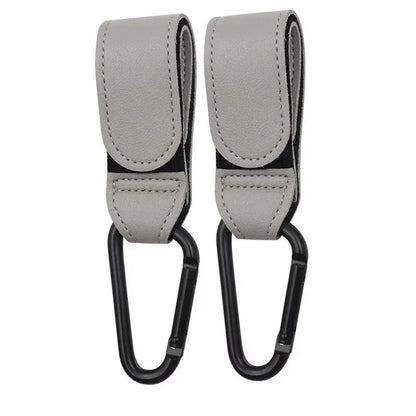 PU Leather 360° Rotating Stroller Hook - Baby Bag Pram Organizer (1 or 2-Pack)