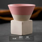 Retro Japanese Triangular Cone Ceramic Tea and Coffee Mug Pottery Porcelain Latte Cup for Home and Office