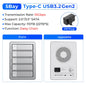 5-Bay 10Gbps SATA HDD & SSD Docking Station, 2.5"/3.5" USB 3.2 Gen2 Type-C Enclosure with Daisy Chain & 150W Power