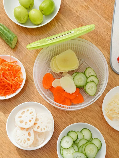 Salad Spinner for Lettuce & Leafy Greens — Washer, Dryer & Strainer