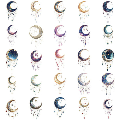 50/100PCS Creative Fantasy Galaxy High Beauty Ins Style Atmosphere Stickers Envelope Sealing Stickers Waterproof Sticker