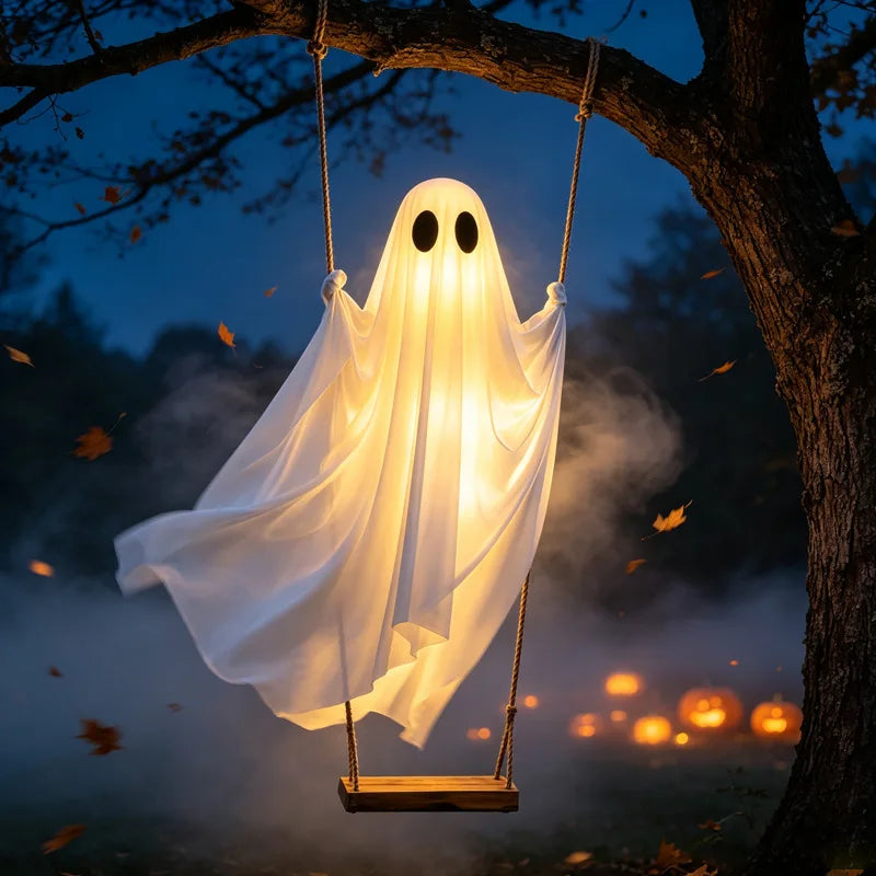 LED Hanging Ghost Swing Decoration - 1.2 m to 1.8 m
