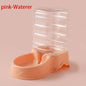 Gravity Pet Feeder and Water Dispenser for Cats and Small Dogs – Transparent PP Hopper, Pink, Blue, Gray