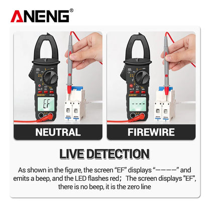 Digital AC Clamp Meter 4000 Counts Multimeter – AC/DC Voltage & Current Tester with NCV, Capacitance, Frequency, Ohms