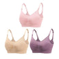 3-Pack Seamless Maternity Nursing Bras – Wireless Breathable Nursing Bra with Removable Pads & Front/Back Closure