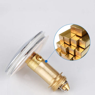 Brass Click-Clack Pop-Up Sink Plug Spring Bounce Valve Basin Drain Stopper