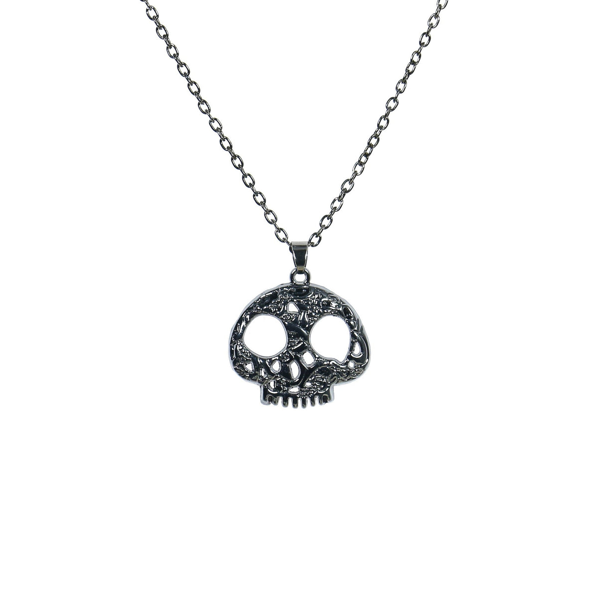 Metal Pumpkin Skeleton Skull Necklace