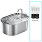 3.2L (108 oz) Stainless Steel Automatic Pet Water Fountain – USB Rechargeable, Ultra-Quiet 20 dB Pump, Double Filter for Cats & Dogs, Motion Sensor