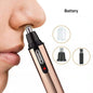 Rechargeable 2-in-1 Nose & Ear Hair Trimmer – Washable USB Electric Groomer with Stainless Steel Blade
