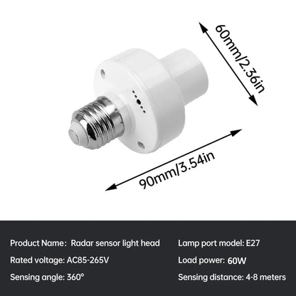360 Degrees PIR Human Induction Motion Sensor LED Night Lamp Socket Base E27 AC 85-265V Delay Time Adjustable Switch