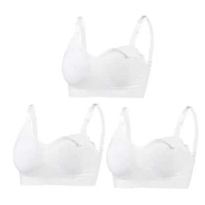 3-Pack Seamless Maternity Nursing Bras – Wireless Breathable Nursing Bra with Removable Pads & Front/Back Closure