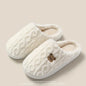 Winter Fluffy Shoes Women Cotton Slippers Cartoon Bear Thick Sole Warm Slides Men Female Couple House Indoor Plush Flat Shoes