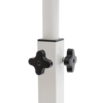 Adjustable White Mobile Laptop Table Stand with Lockable Wheels, Height & 360° Tilt C-Table for Bed Sofa Home Office