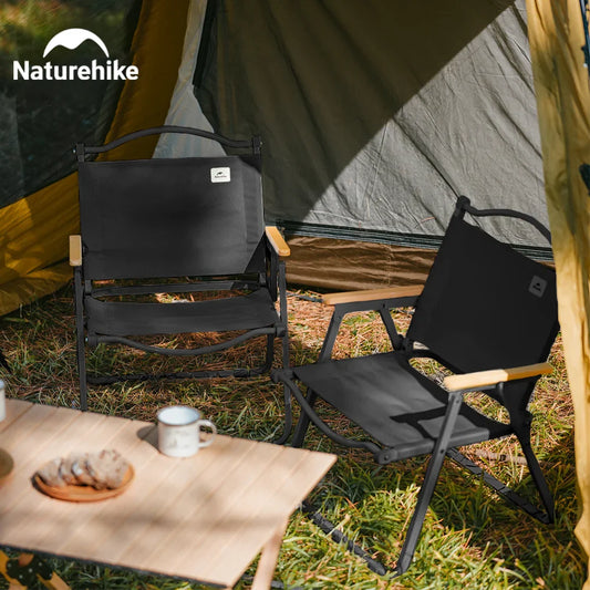 Portable Folding Kermit Camping Chair 45 x 54 x 67 cm (17.7 x 21.3 x 26.4 in) - Heavy-Duty Wood & Steel Travel Chair for Picnic, Fishing, Outdoor