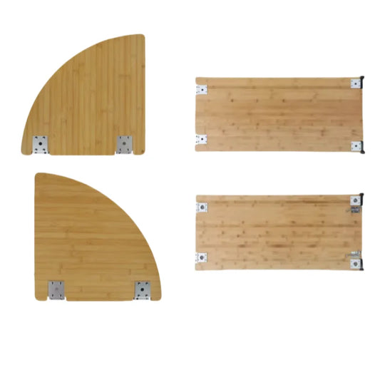 IGT Camping Table Bamboo Corner Board — Right/Left 2/3 Unit Outdoor Kitchen Accessory