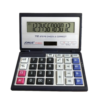 Foldable Flip Cover Solar Calculator Portable 12-Digit Large LCD Financial Office Calculator