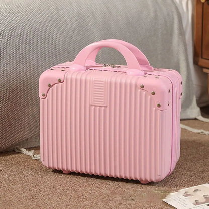 14-Inch Mini Travel Makeup Case — Hard Shell Cosmetic Organizer with Password Lock