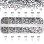 2400+ Shiny Clear Crystal Nail Rhinestones - Mixed Sizes & Shapes Flatback Gems
