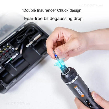 4V Mini Cordless Electric Screwdriver Set USB Rechargeable 30-Bit Precision Kit