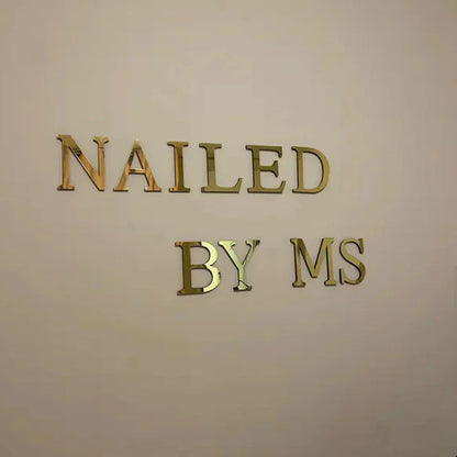 Gold Mirror 3D Letter Wall Stickers – Acrylic Peel & Stick Decor