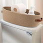 Oval Woven Bathroom Storage Basket, Multifunctional Desktop Organizer, Toilet Paper Holder, Toy Storage Basket