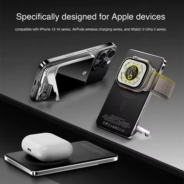 Ultra-Thin Magnetic Wireless Power Bank 5000/10000mAh – Fast MagSafe Portable Charger for iPhone, Apple Watch & Samsung