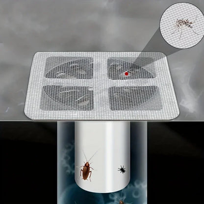 Disposable Shower Hair Catchers Mesh Drain Covers Stick-On Sink & Floor Strainers
