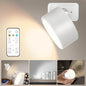 Rechargeable LED Magnetic Picture Light Dimmable 360° Rotating Touch Remote Wall Cabinet Night Lamp