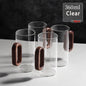 2/4/6-Pack Borosilicate Glass Mugs with Walnut Wooden Handle, 360 ml (12.2 fl oz) Heat-Resistant Teacup Set for Coffee, Milk & Juice