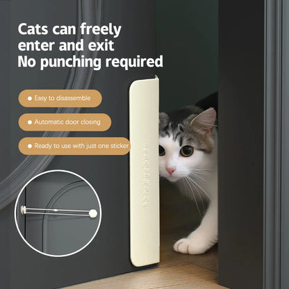 Automatic Lockable Pet Door Opener for Cats and Small Pets — No-Drill, Removable, Easy Installation