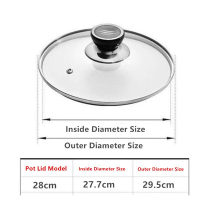 16-32cm Tempered Glass Pot Cover Visible Pot Cover Anti-Scalding Circular Frying Pot Cover Cooking Utensils Kitchen Accessories