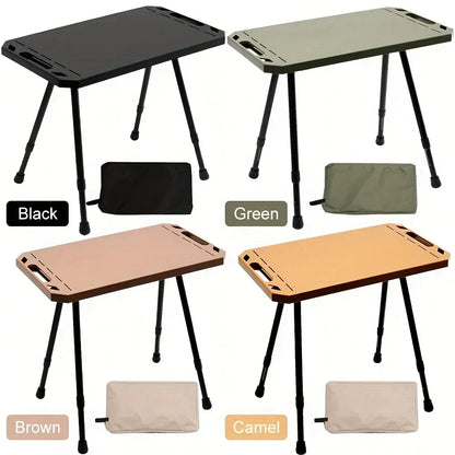 Folding Camping Table - Adjustable Height Ultra-Light Aluminum Alloy Portable Picnic Table
