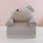Foldable 3-Layer Plush Kids Sofa Chair Cartoon Baby Seat with Removable Cover