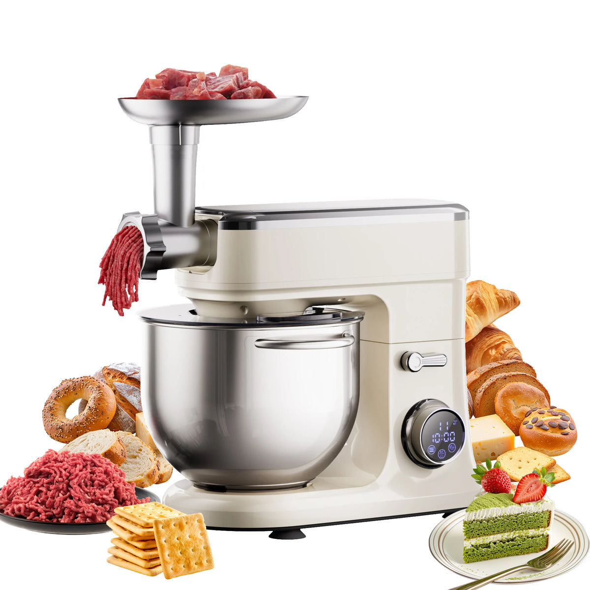 BioloMix BM606E 7L Stand Mixer, 1200W, 11 Speeds