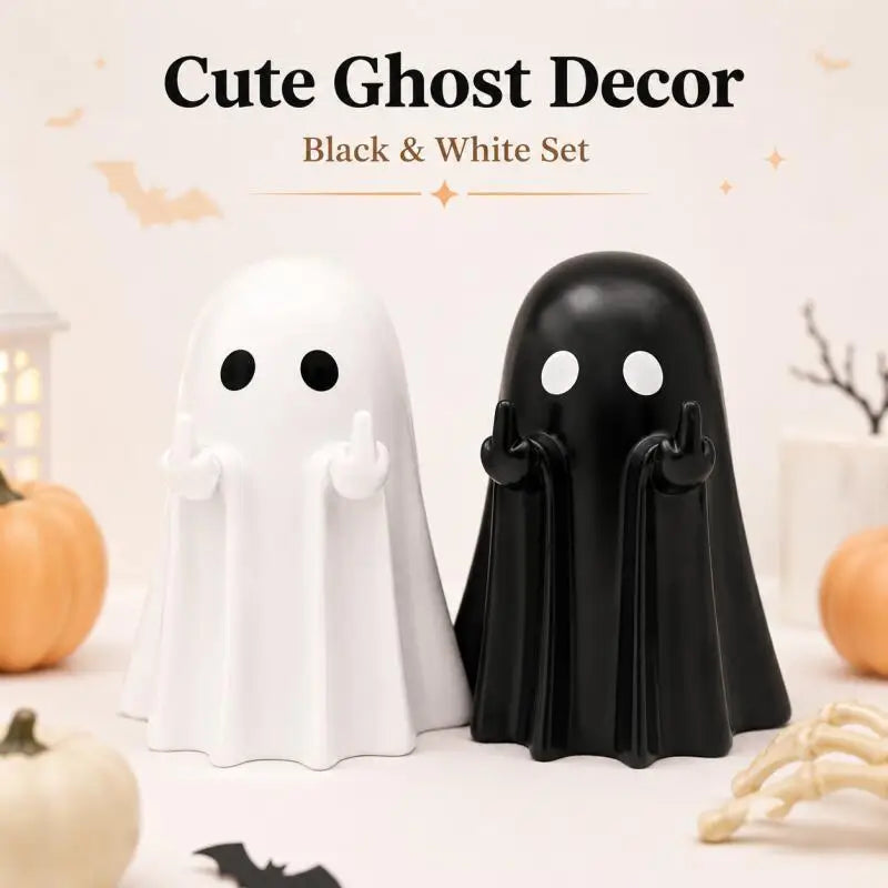 Halloween Ghost Tabletop Figurine, White or Black
