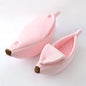 Banana-Shaped Plush Pet Bed – Cozy Cat & Small Dog House, Small (40×12×19 cm / 15.7×4.7×7.5 in) & Medium (51×14×20 cm / 20.1×5.5×7.9 in) – Yellow, Pink, Beige, Green