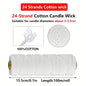 100 m (328 ft) Cotton Candle Wick Roll – Eco-Friendly Square Braided Wicks for DIY Candle Making & Handmade Candles
