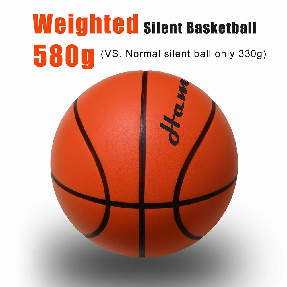 Silent Indoor Basketball Size 7 — PU Foam Airless Quiet Dribble