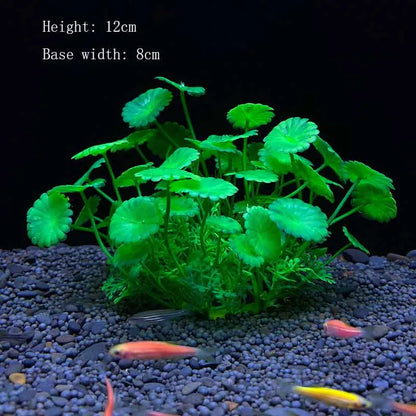 Artificial Aquarium Plants – Plastic Underwater Green Shrubs with Resin Base, Fish Tank Decoration